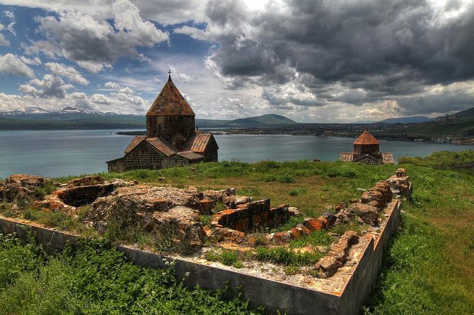 Dilijan (Haghartsin Monastery),Lake Sevan,Tsakhkadzor(ski resort) - Lake Sevan and the high view from Sevanavank