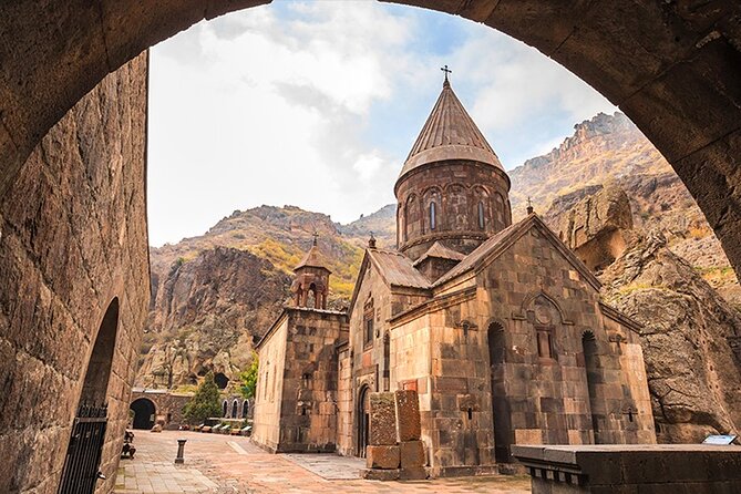 Garni, Geghard & Symphony Small-Group Day Trip with Lavash Baking - Geghard Monastery carved into rock