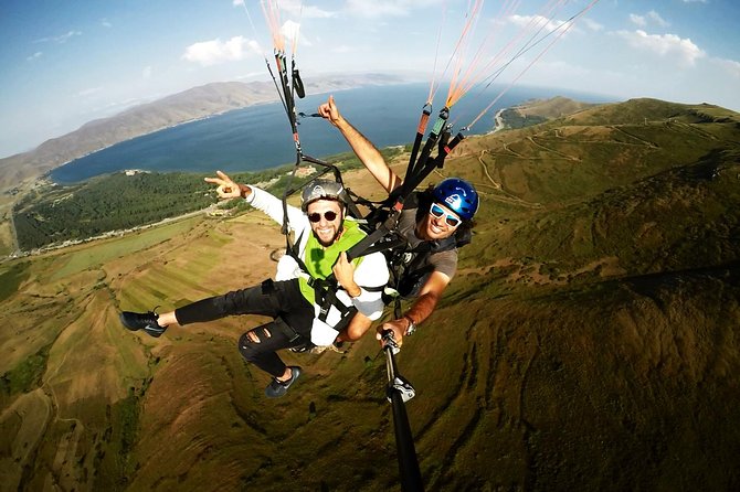 Paragliding in Armenia - Preparing for takeoff at 2,000 to 2,800 meters