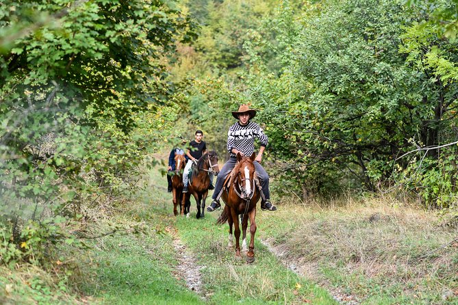 Scenic Trail Rides - Pastureland, cross-stones, and a medieval watchtower